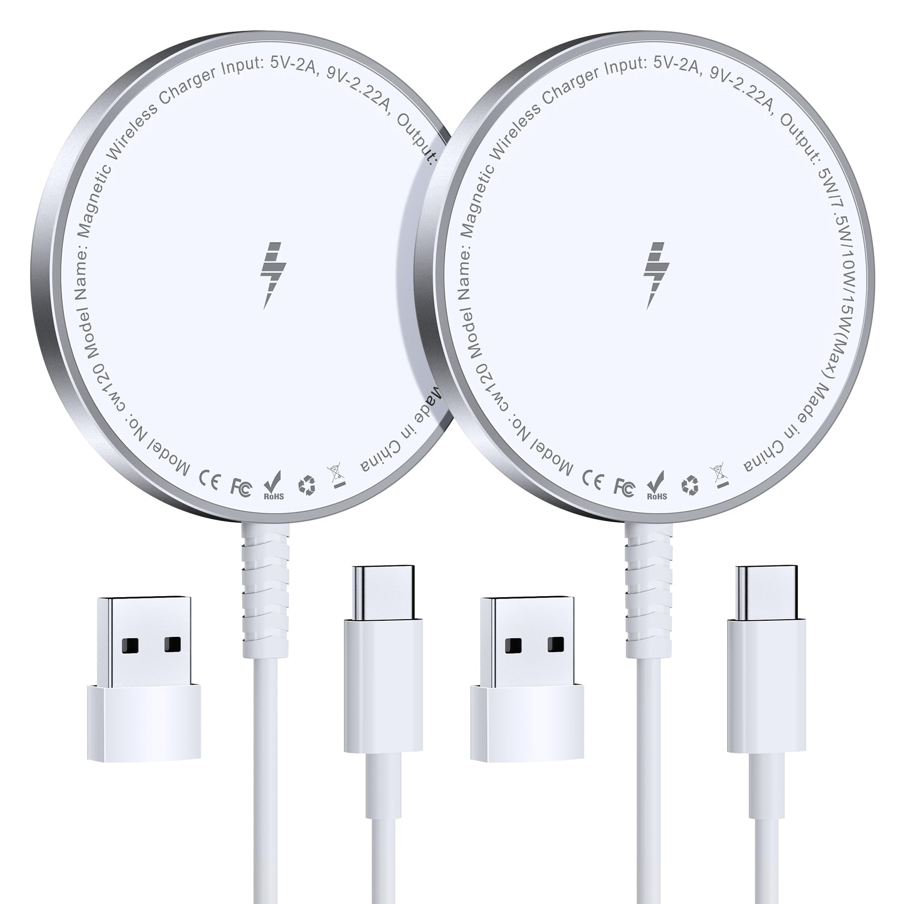 Bohuma Magnetic Wireless Charger for iPhone: Mag Safe Charger Fast Charging Pad 2 Pack Compatible... | Amazon (US)