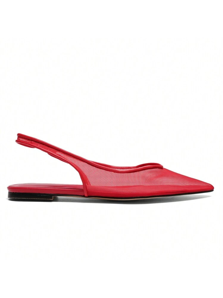 Mesh Slingback Flats For Women Pointed Toe Slip On Flat Sandals Ladies Wedding Dress Flat Pumps Shoes | SHEIN