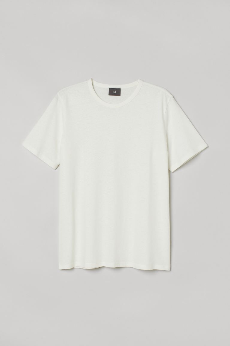 Linen-blend T-shirt | H&M (US + CA)