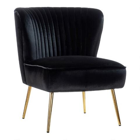 Velvet Channel Back Gretna Upholstered Chair | World Market