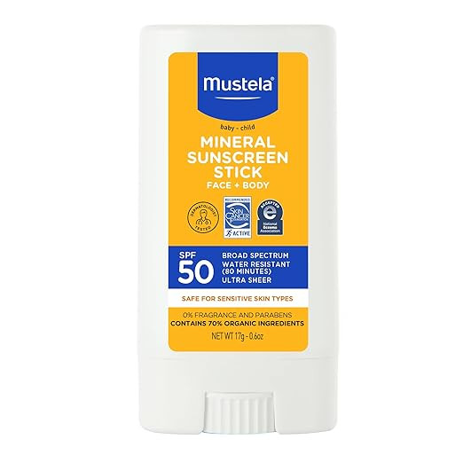 Mustela Baby Mineral Sunscreen Stick SPF 50 Broad Spectrum - Face & Body Sun Stick with 70% Organ... | Amazon (US)