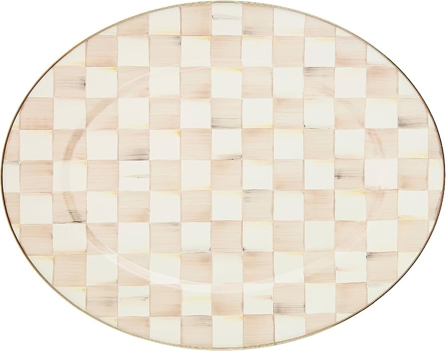 MACKENZIE-CHILDS Enamel Oval Platter, Serving Plate for Entertaining, Large, Brown-and-White Moch... | Amazon (US)