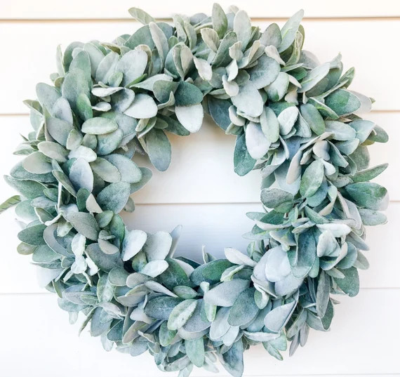 Year Round Lambs Ear Wreath| Farmhouse Wreath  |Greenery Wreath | Spring Wreath |Winter Wreath | ... | Etsy (US)