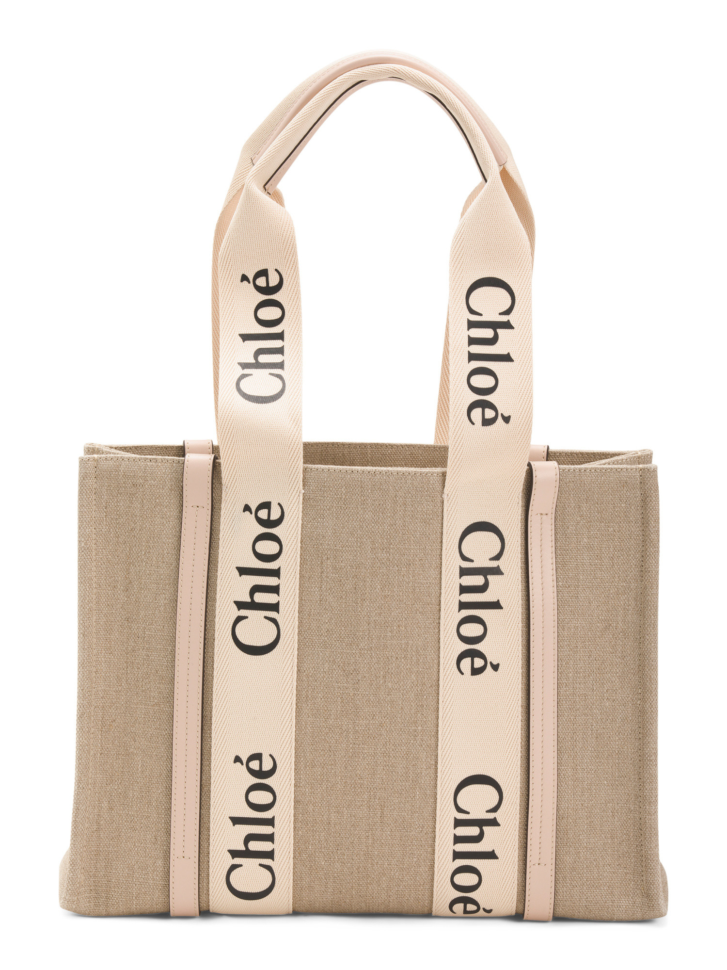 Made In Italy Linen With Leather Medium Woody Tote | TJ Maxx
