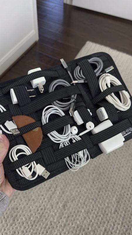 Easy cord organizer! The elastic straps allow pretty much anything to fit. I like that I can see everything at one time. Under $15 on Amazon right now.

#LTKhome