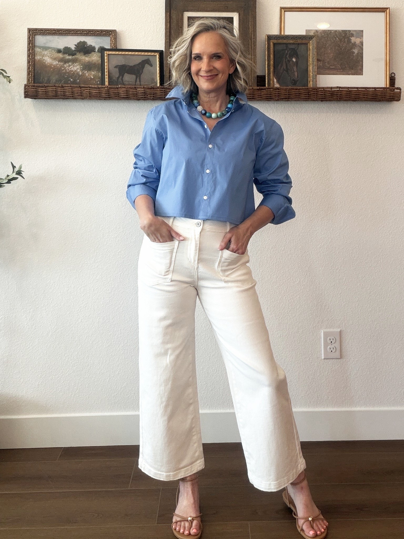 It’s all Amazon! These white jeans are a 10/10!

Buttons down, midlife, bead necklace, white denim, sandals, look alike, over 50, affordable fashion

#LTKootd #LTKOver40 #LTKSaleAlert