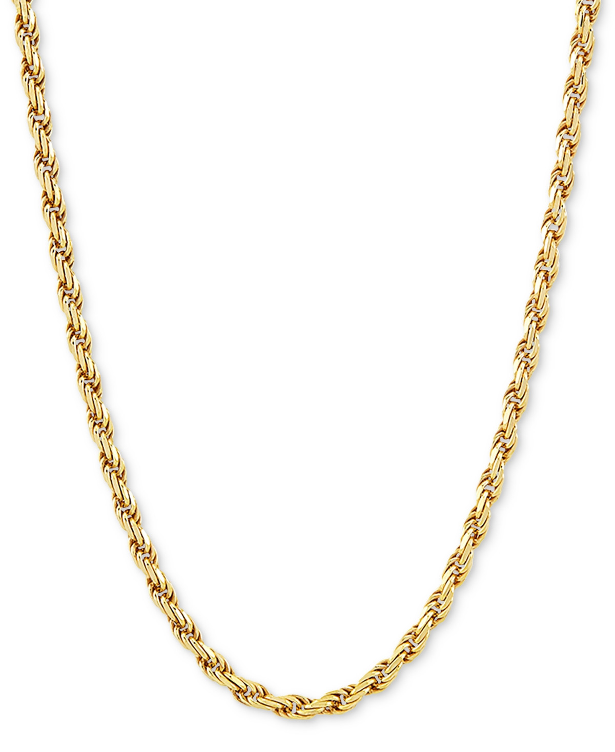 Rope Link 22" Chain Necklace in 18k Gold-Plated Sterling Silver - Gold Over Silver | Macy's