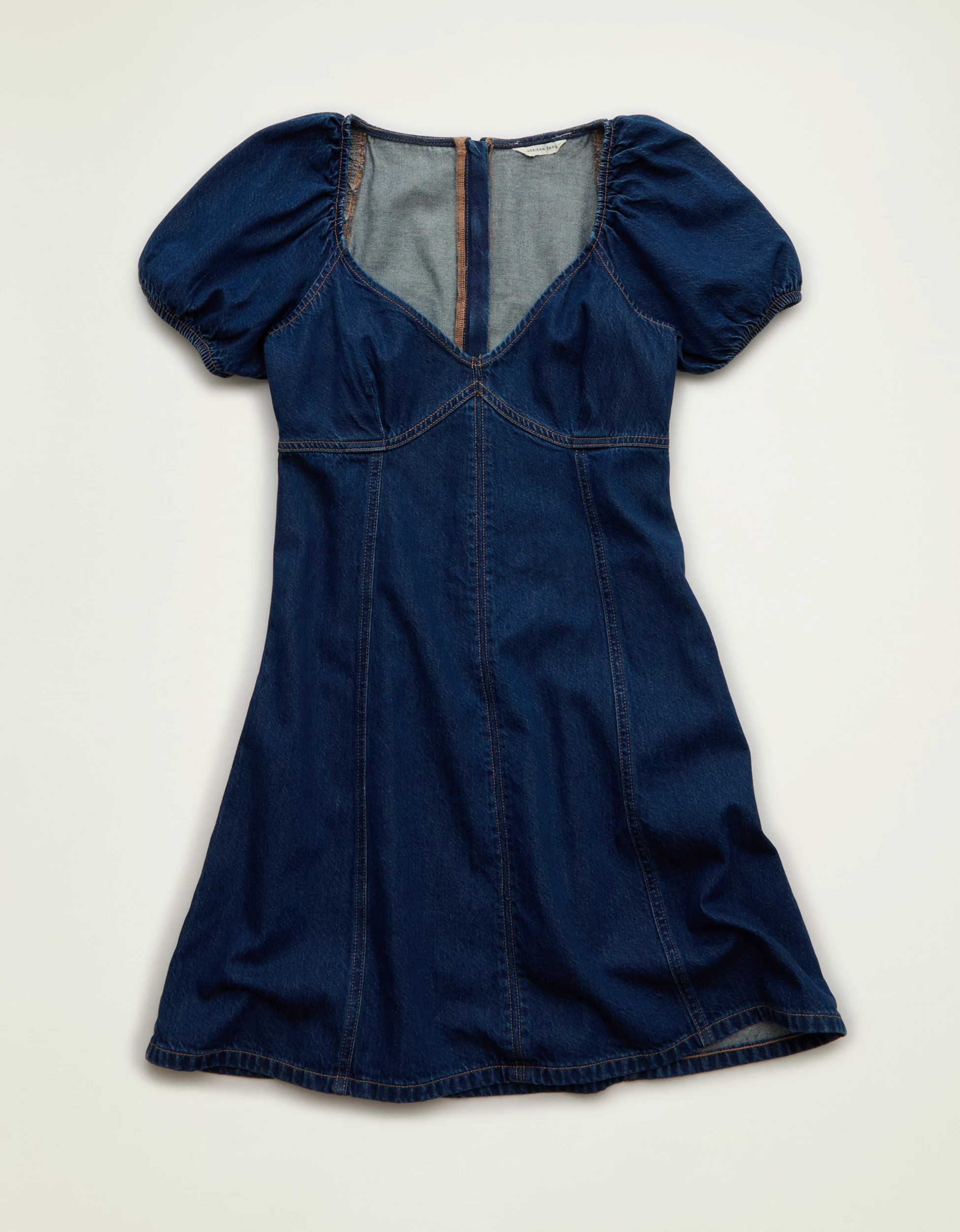 AE Puff Sleeve Denim Mini Dress | American Eagle Outfitters (US & CA)