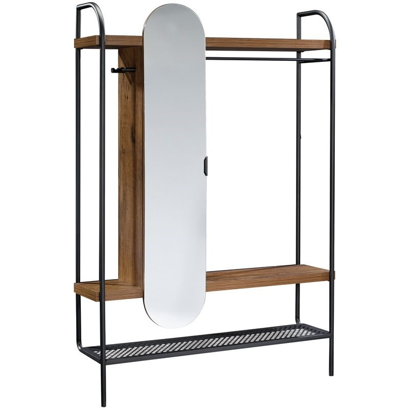 Sauder Boulevard Cafe Hanging Wardrobe in Vintage Oak | Homesquare
