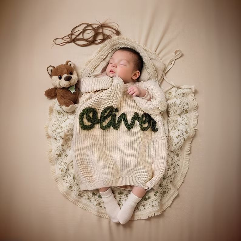 Custom Name Baby Sweater,personalized Hand Embroidered Baby Sweaters,unique Baby Sweater,newborn ... | Etsy (US)