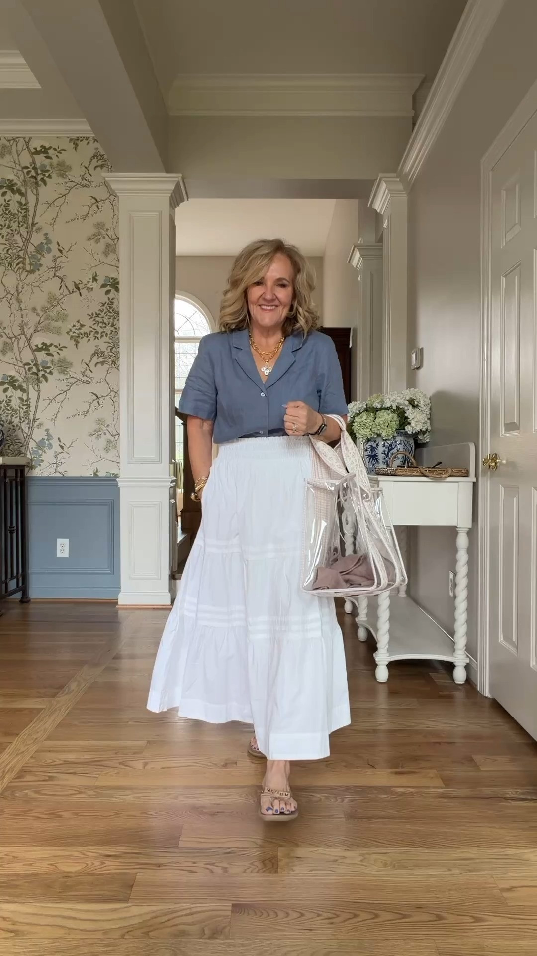 A blue and white outfit always feels timeless for summer 🫶🏻

Loving this flowy white maxi skirt paired with a soft blue top for an effortless chic look.  

 #LTKootd #LTKSeasonal #LTKOver40