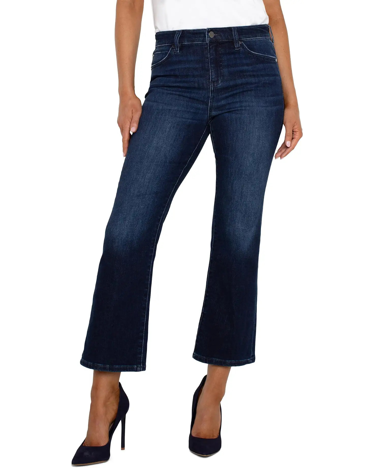 Hannah Cropped Flare Mid Rise Stretch Denim in Upland | Zappos