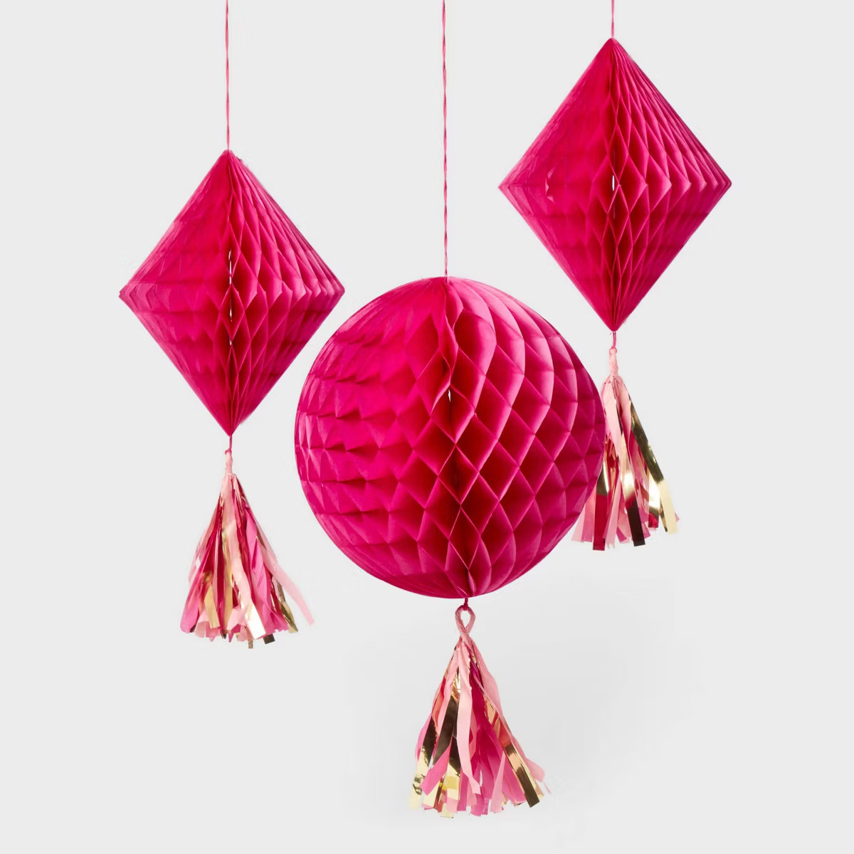 3ct Hot Pink Tassel Honeycombs - Spritz™ | Target