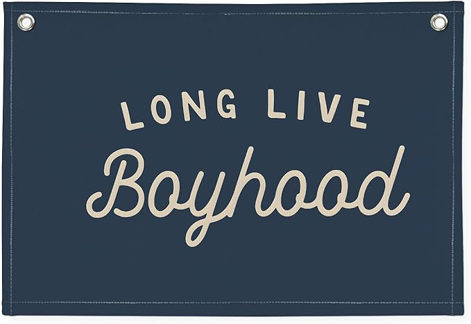 Navy Blue Decor Long Live Boyhood Banner Boy Room Decor, Banner Flag Nursery Playroom Wall Decor ... | Amazon (US)