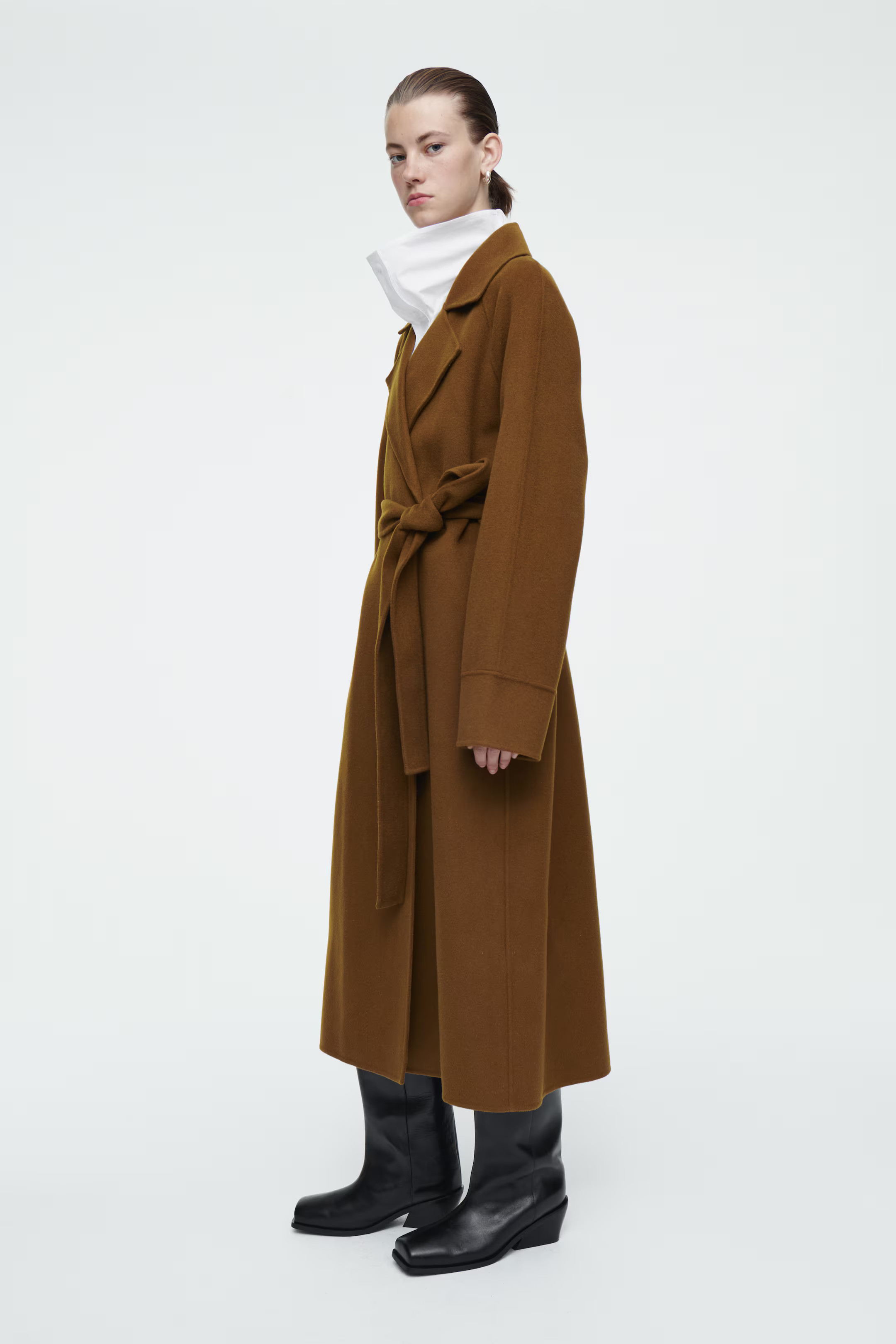 BELTED DOUBLE-FACED WOOL COAT | H&M (UK, MY, IN, SG, PH, TW, HK)