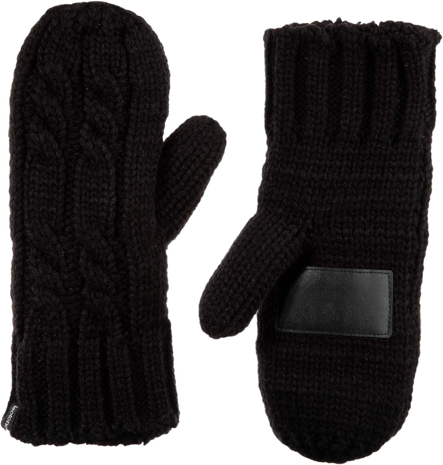 isotoner Women’s Chunky Cable Knit Cold Weather Mittens with Warm, Soft Lining | Amazon (US)