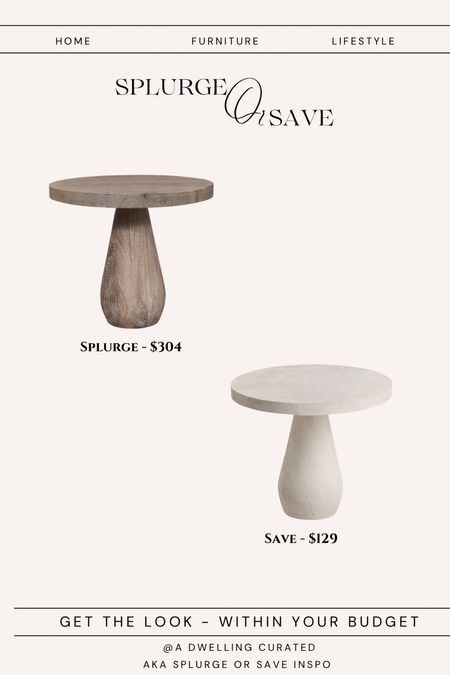 Side table . Splurge or save. 
