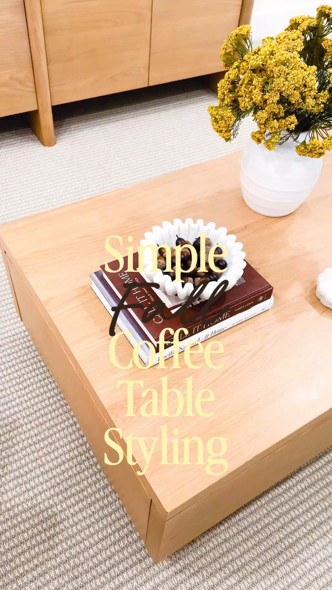 A few simple swaps were all it took to give my coffee table a warm fall refresh. These golden fall stems add the prettiest seasonal color, and I love them paired with neutral coffee table books, a decorative bowl, candle and glass pumpkin. Such an easy way to create cozy fall coffee table decor without adding too much—perfect if you love neutral fall decor, white vase, marble scallop dish, organic modern style and simple seasonal decorating. Affordable fall decor. Coffee table decor. Simple fall decor. Glass pumpkin. Linking the pieces from this space!

#LTKHome #LTKSeasonal #LTKSaleAlert