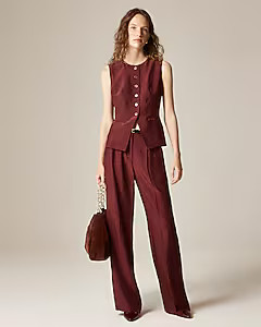 Essential wide-leg pant in textured satin | J. Crew US