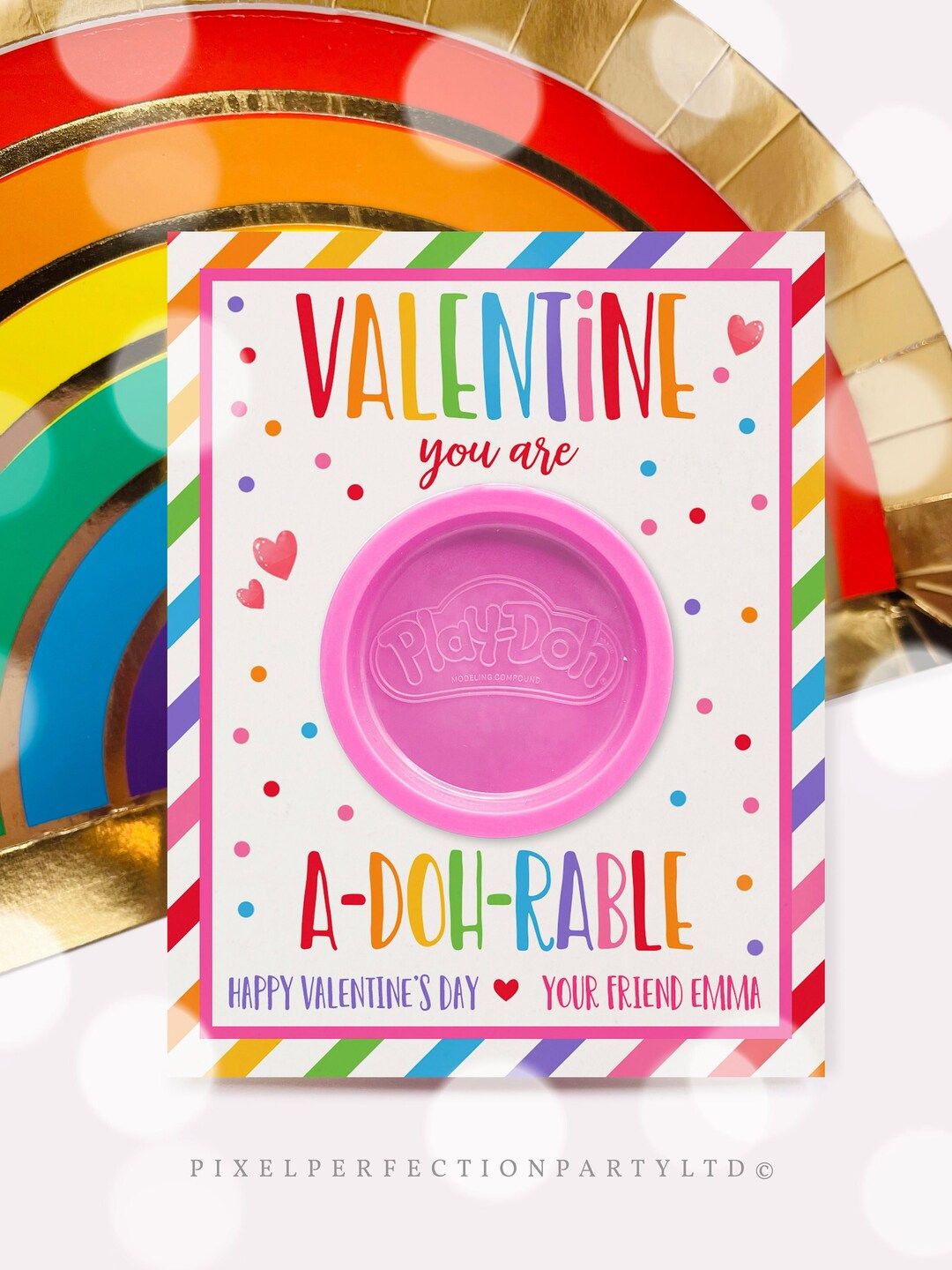 Editable Play Dough Valentine's Day Gift Tag Valentine You Are A-Doh-Rable Playdough label Gift T... | Etsy (US)
