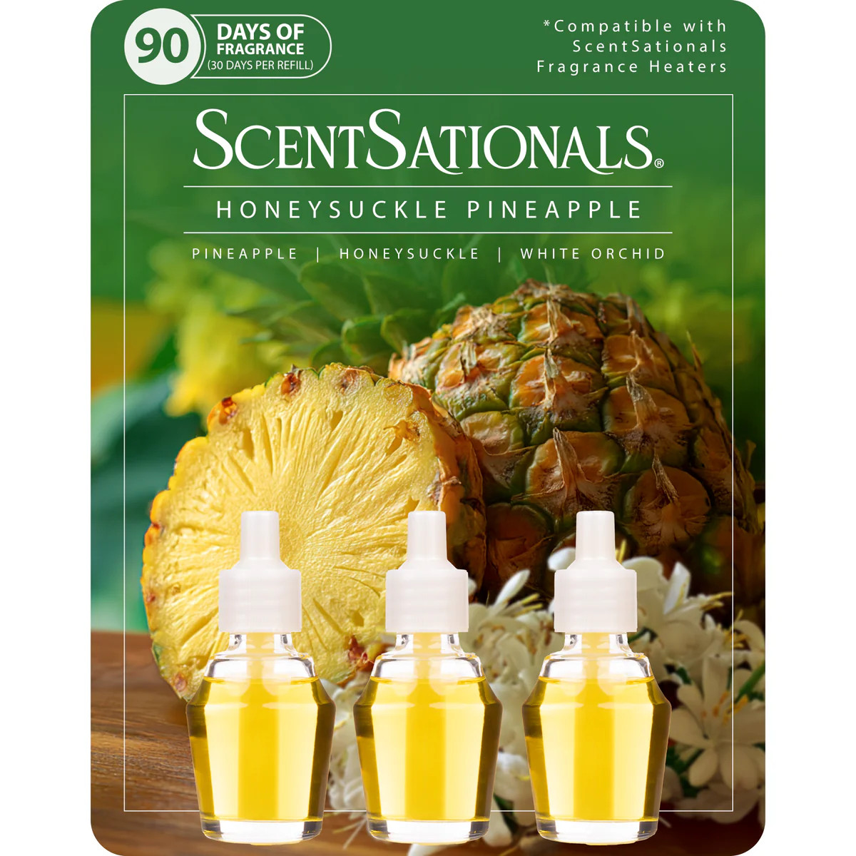 Honeysuckle Pineapple - Fragrance Oil Plug In Aire Freshener 3pk | ScentSationals