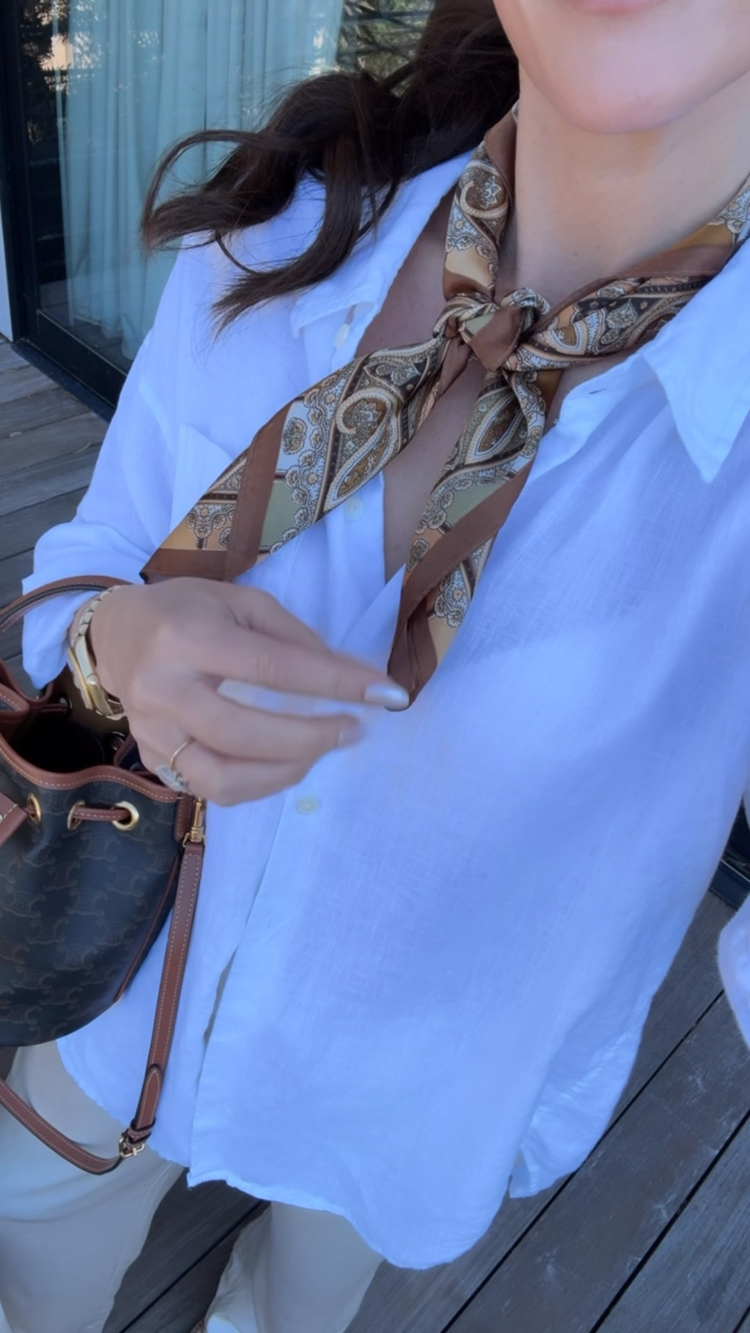 Simple and comfortable spring outfit: linen shirt, silk drawstring pants and a scarf✨

#LTKspring #LTKootd