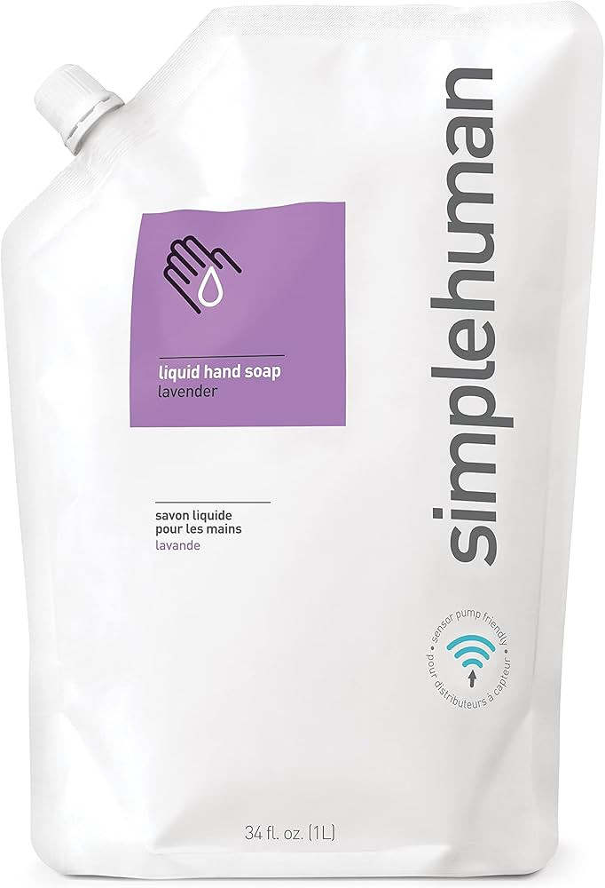 simplehuman Lavender Moisturizing Liquid Hand Soap Refill Pouch, 34 Fl. Oz. | Amazon (US)