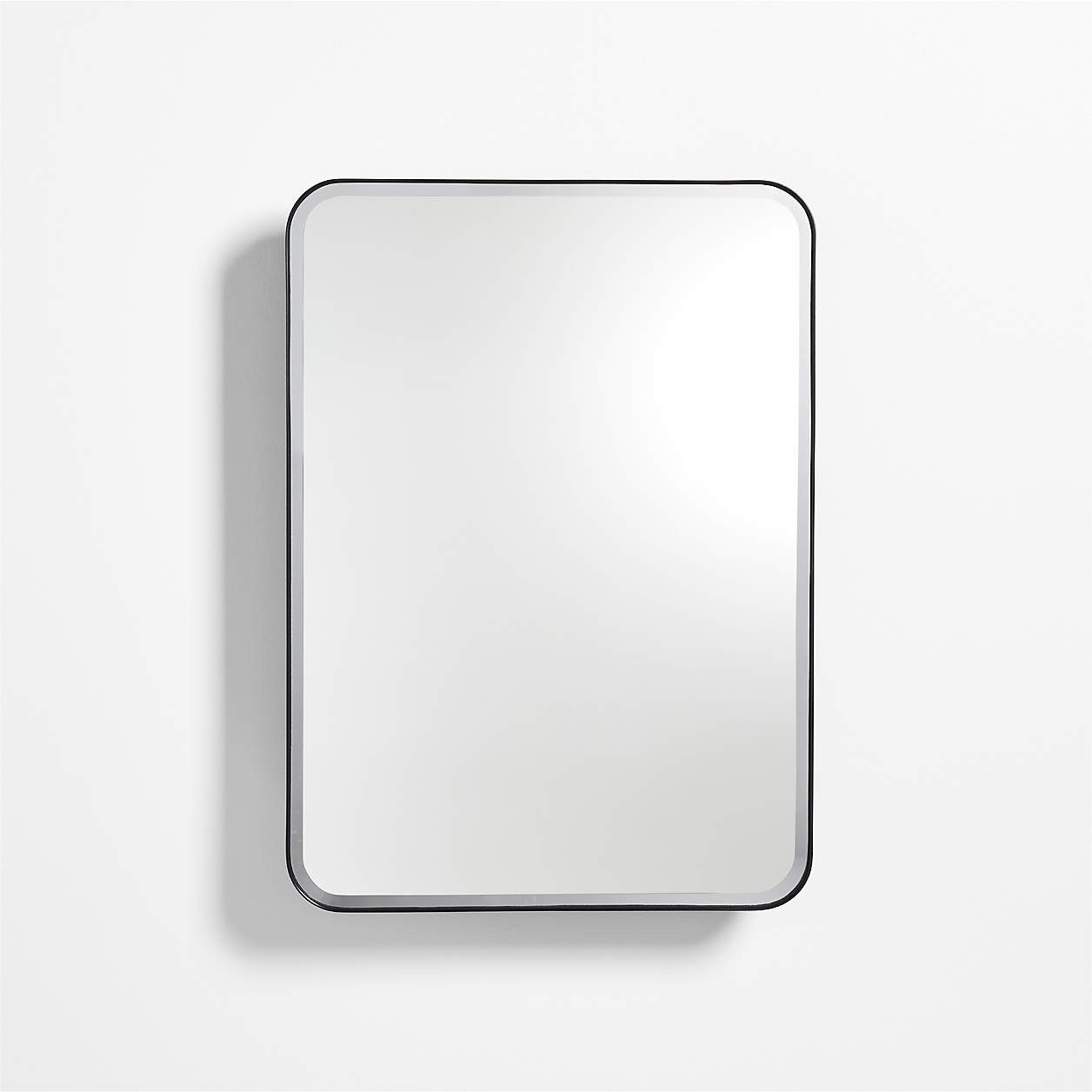 Edge Small Black Rounded Rectangle Medicine Cabinet 19.5"x27" + Reviews | Crate & Barrel | Crate & Barrel
