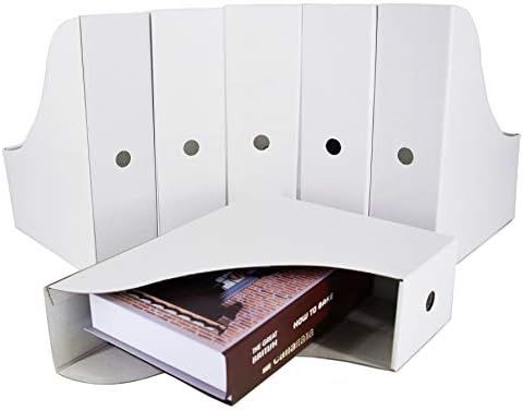 HUAPRINT White Magazine Holder(6 Pack) Cardboard Magazine File Holder-Folder Holder,Magazine Orga... | Amazon (US)