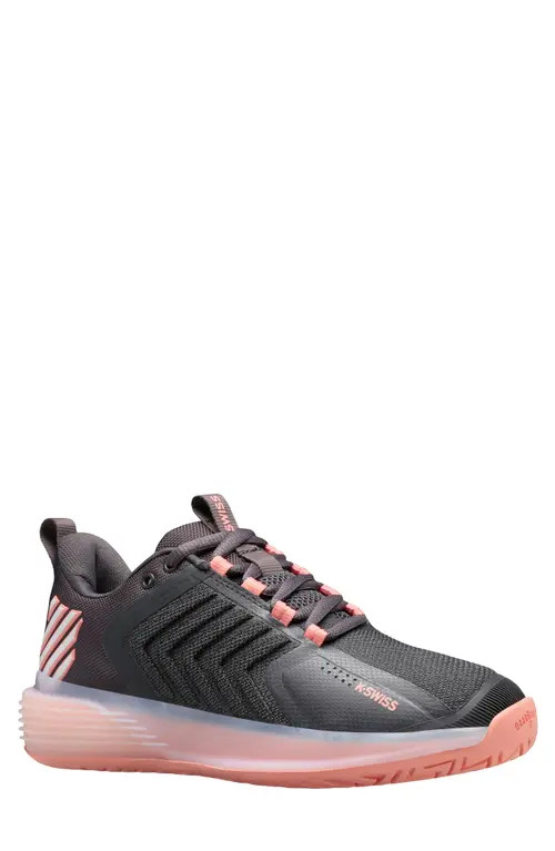 K-Swiss Ultrashot 3 Tennis Shoe in Asphalt/peach Amber/white at Nordstrom, Size 8.5 | Nordstrom