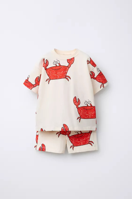 CRAB PRINT T-SHIRT AND SHORTS SET | Zara US