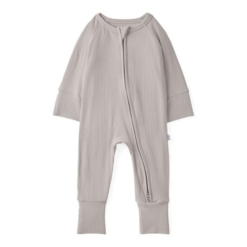 Little Sleepies Newborn Pajamas for Baby Boys & Girls, Viscose from Bamboo, 2-Way Zipper PJs, Dove Gray Ribbed, Newborn | Amazon (US)