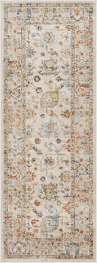 Darda Traditional Area Rug - Bone, Multi Brown, Light Brown - 6'7" x 9' | Amazon (US)