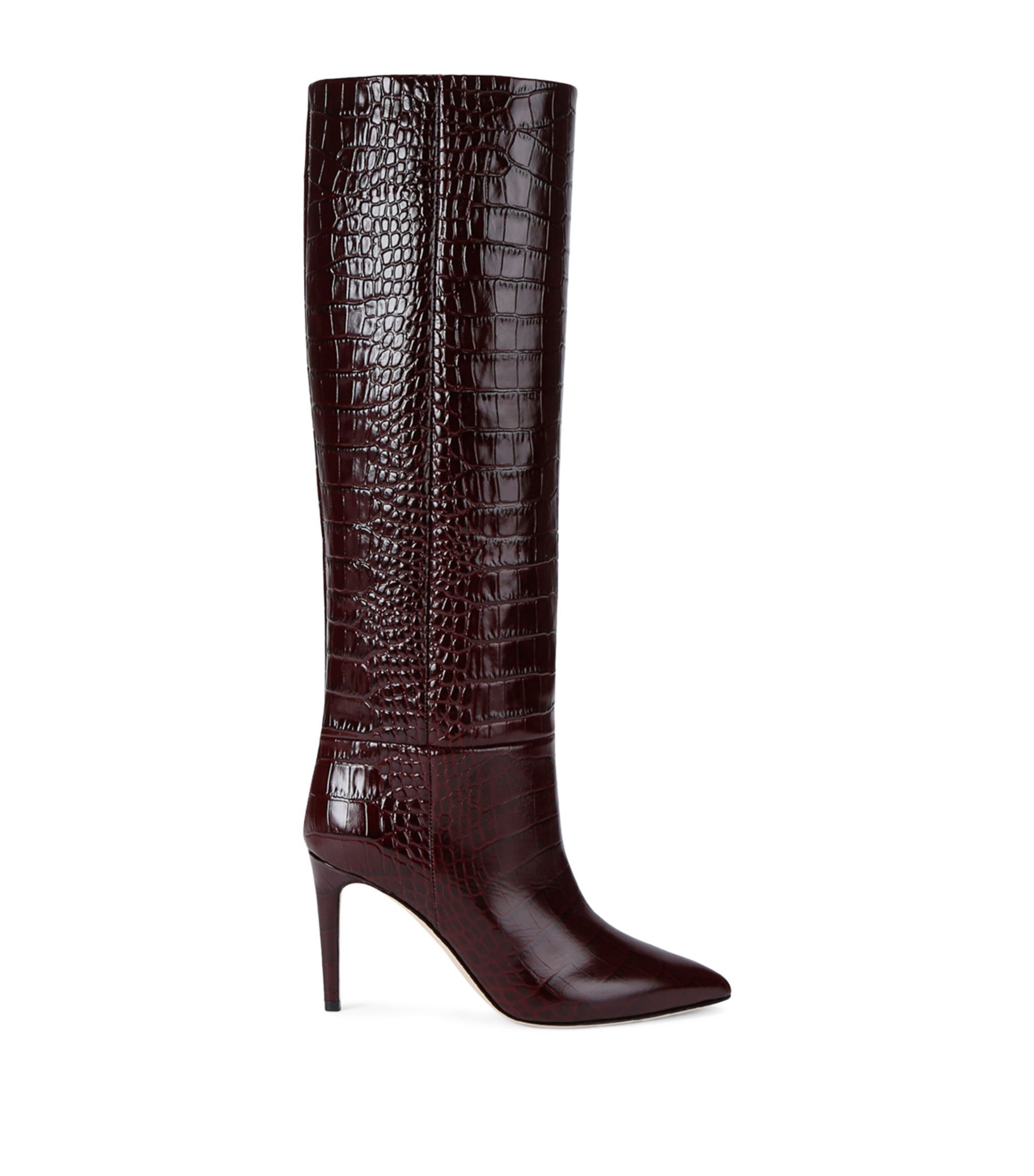 Croc-Embossed Leather Knee-High Boots 85 | Harrods