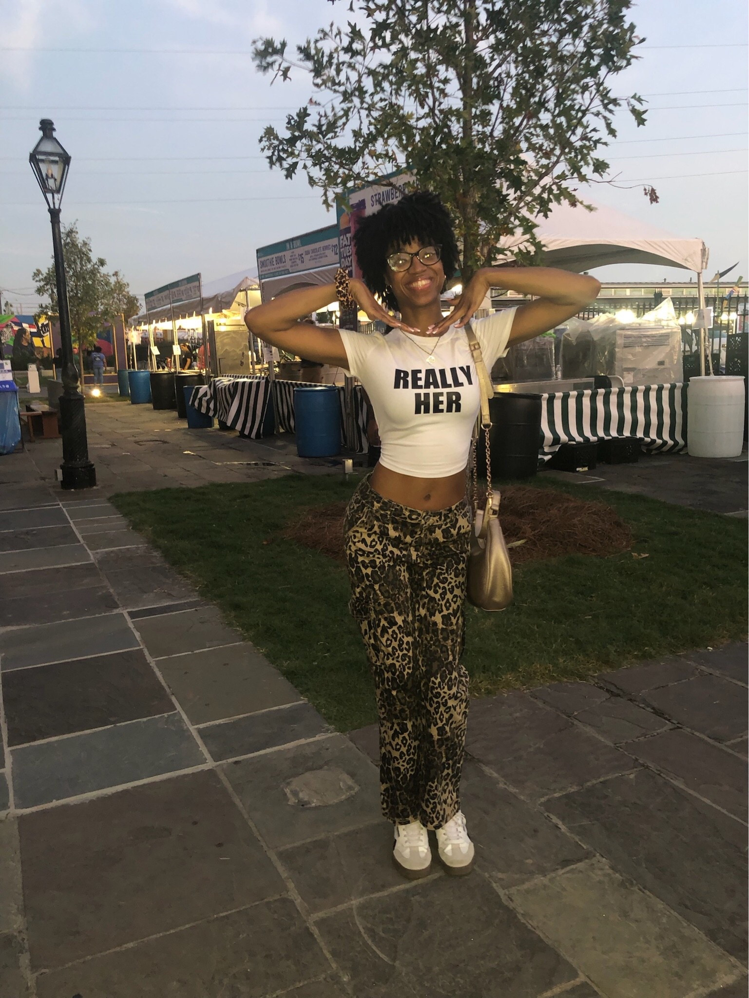 Satchmo Summerfest Outfit 🎷⚜️

Slogan Crop Top: TikTok Shop USA
Leopard Print Cargo Jeans: VIP Jeans + Ross
Leopard Print Velvet Scrunchie: Temu 
Gold Emmett Hobo Bag: BeBe + Marshalls 
Hoop Earrings: Time and Tru + Walmart 
Clover Pave Stones Pendant Necklace: Time and Tru + Walmart 
Sneakers: Reebok + TJ Maxx 
Socks: Juicy Couture + Marshalls

#LTKootd #LTKBeauty #LTKTall