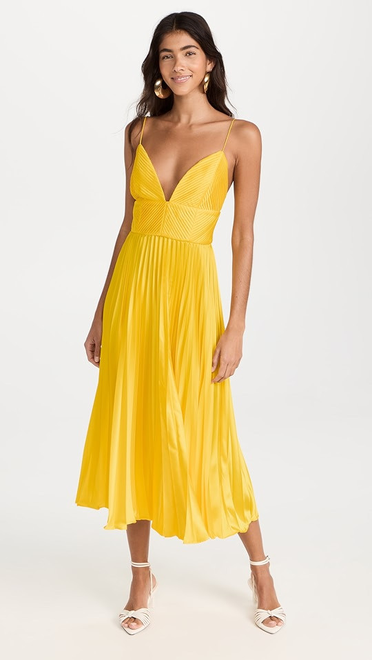 Viv Mitered Pleating Dress | Shopbop