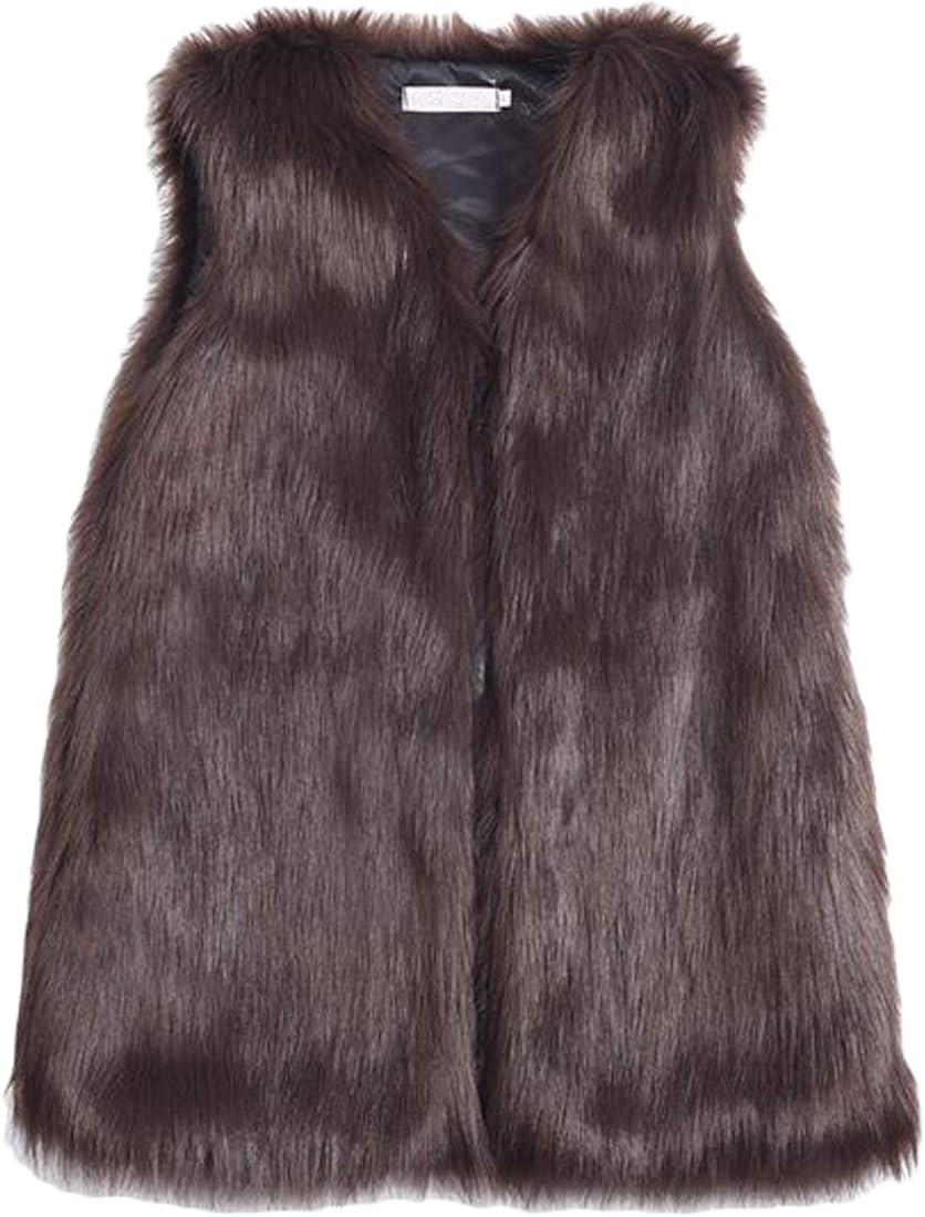 Youhan Women's Faux Fur Vest Coat Sleeveless Jacket | Amazon (US)