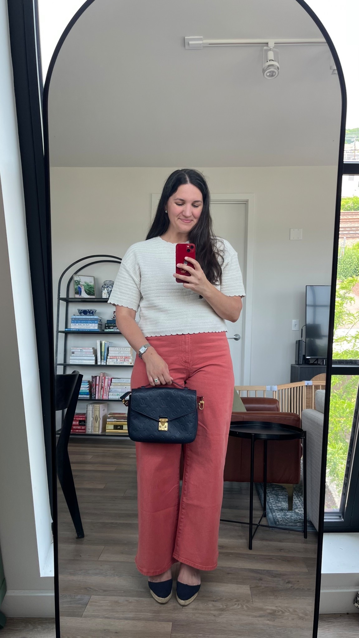 What I wore today as a 33-year old who loves classic style. 
• Ivory Short-Sleeve Sweater from Target (Size Large)
• Faded Red Wide Leg Sailor Jeans from Target (Size 12)
• Navy Espadrille Wedges

So many amazing target pieces, should I do a full Style Video?! 🤍

#LTKFindsUnder50 #LTKMidsize #LTKSummerEdit