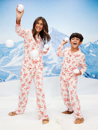 Printed Gender-Neutral Button-Front Pajama Set for Kids | Old Navy (US)
