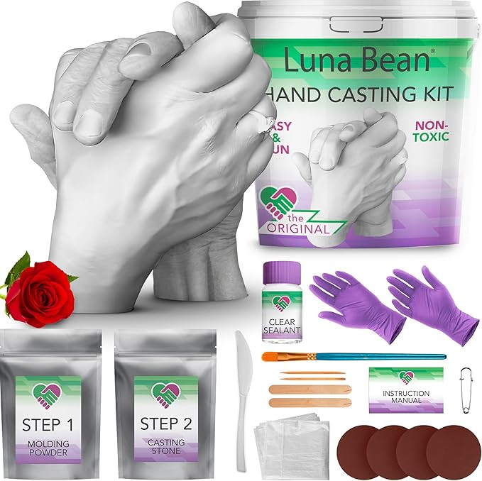 Luna Bean Hand Casting Kit Couples - Plaster Hand Mold Casting Kit, Anniversary DIY Gift Couple G... | Amazon (US)