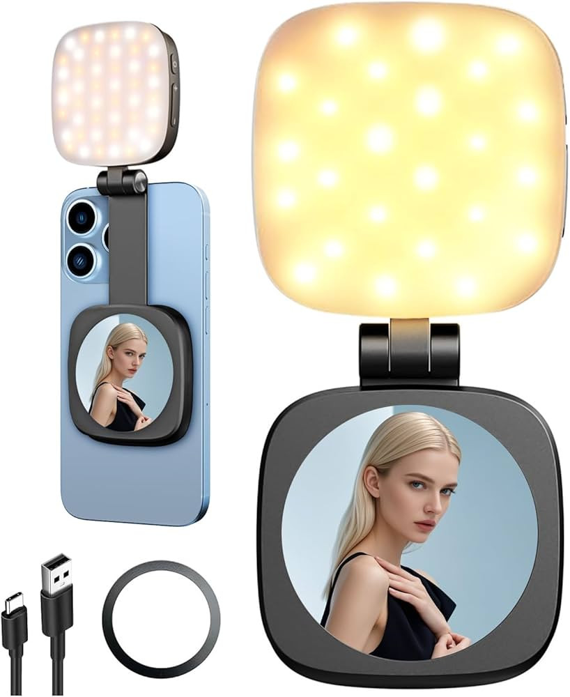 yAyusi Magnetic Selfie Light for iPhone with Mirror, Retractable Foldable Pocket Size Portable Mi... | Amazon (US)