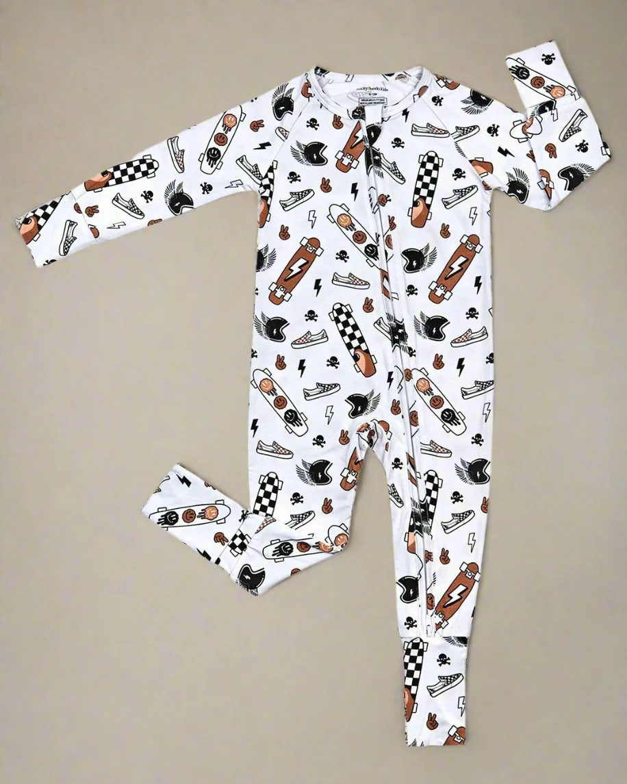 NIGHT RIDER BAMBOO ZIP ROMPER | Sydney and Co.