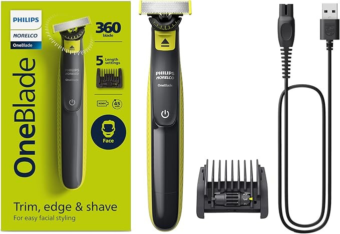 Philips Norelco OneBlade 360 Face Hybrid Electric Trimmer and Shaver, Frustration Free Packaging,... | Amazon (US)