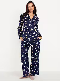 Poplin Pajama Pant Set | Old Navy (US)