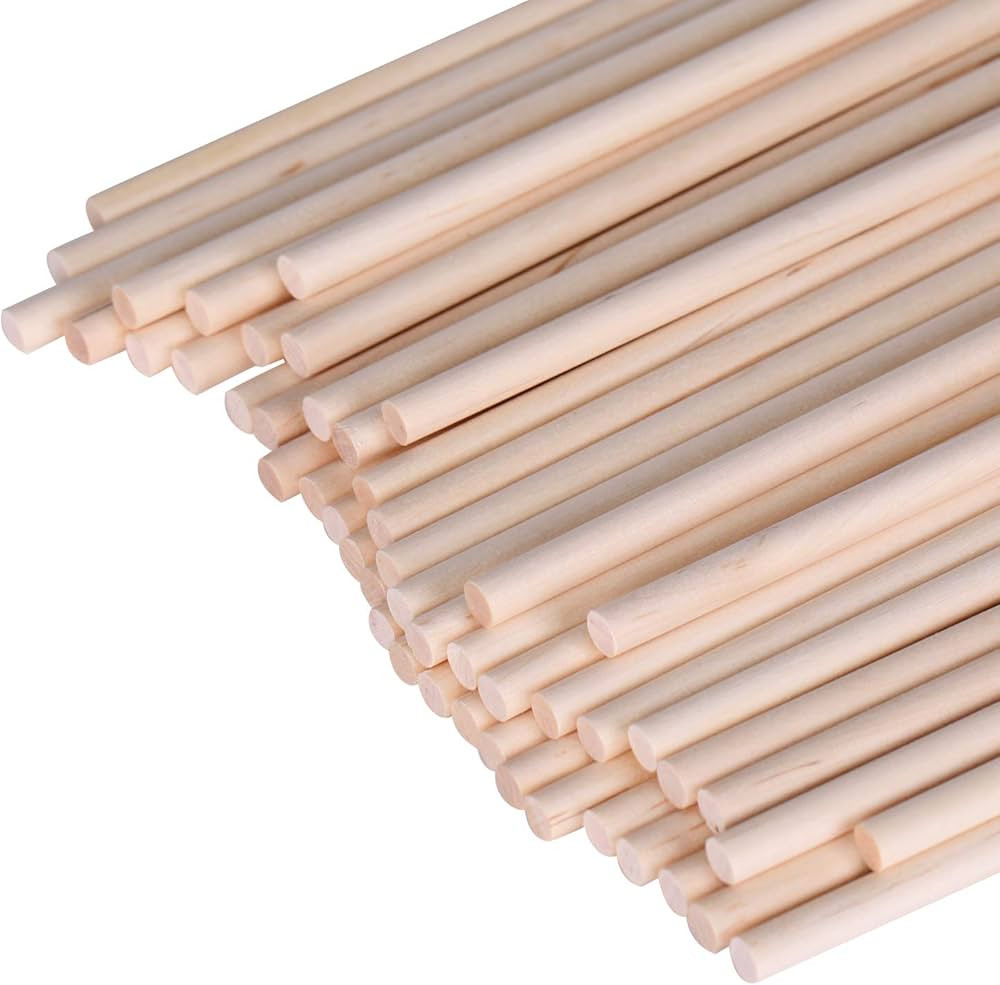 Senkary Wooden Dowel Rods 1/5 x 6 Inch Unfinished Wood Sticks for Crafts, 100 Pieces | Amazon (US)