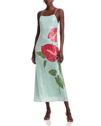 FARM Rio Anthurium Flowers Sequined Slip Dress  | Bloomingdale's Women | Bloomingdale's (US)