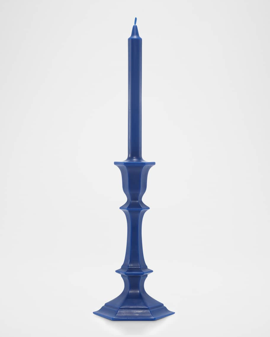 Harcourt Candlestick Candle, Blue | Neiman Marcus