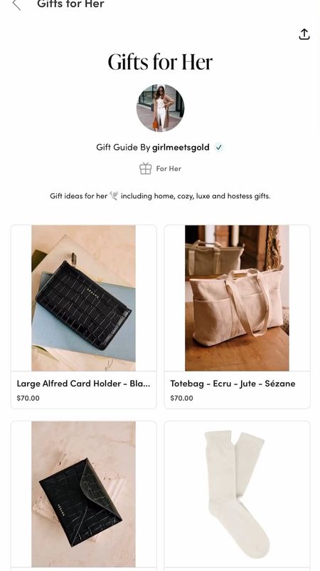 Gift Guide for Her 🕊️ gift ideas for mom, friend, sister, wife, girlfriend or your own list. 

#LTKHoliday #LTKGiftGuide #LTKstyletip