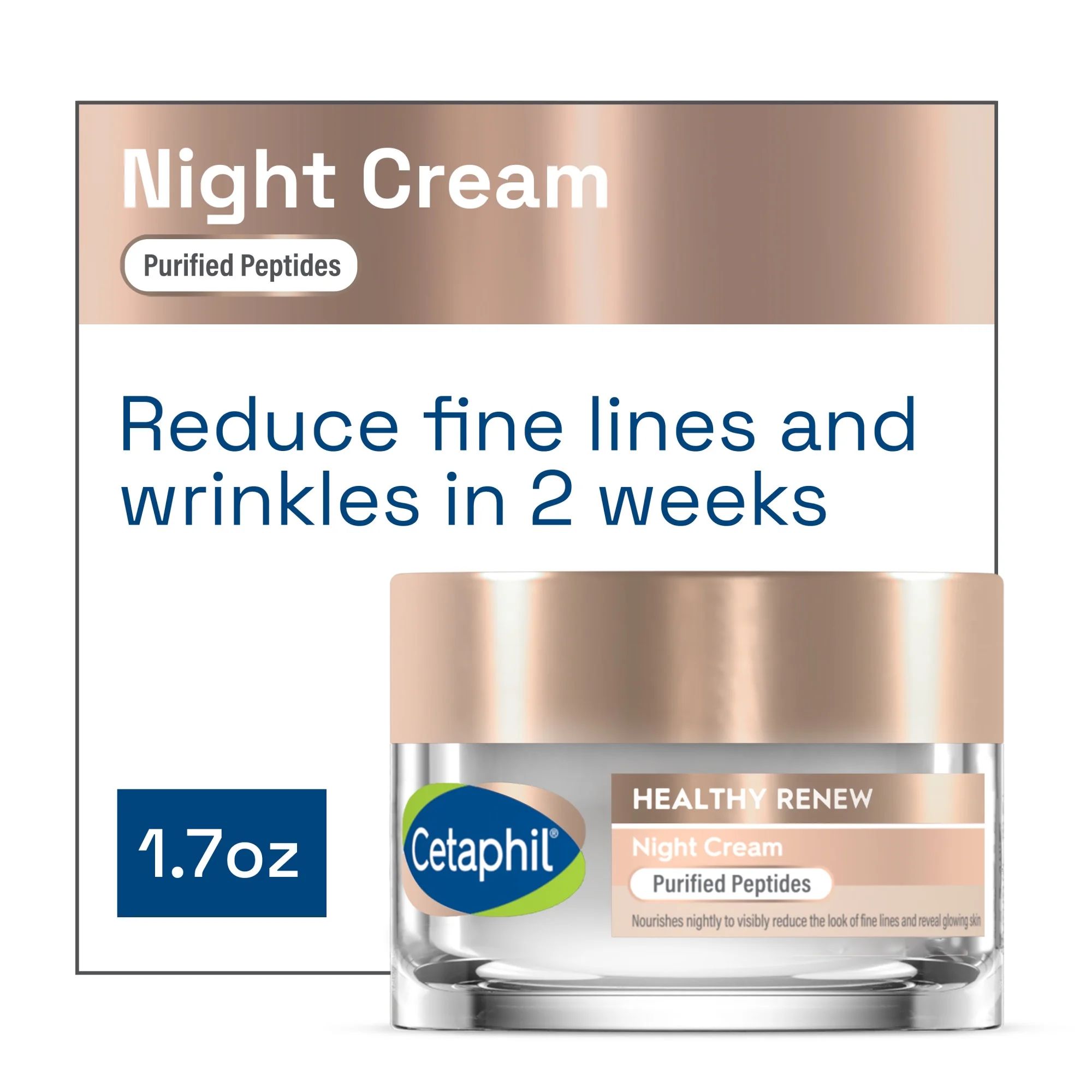 Cetaphil Healthy Renew Night Cream, Anti-Aging Face Moisturizer for Sensitive Skin, 1.7 oz | Walmart (US)