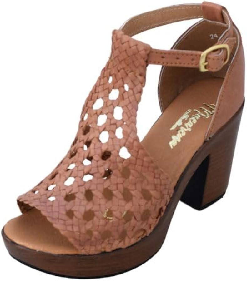 Macarena Collection Women's Flatform Wedge Casual Sandal Handmade Woven Leather Block Heel Sandal... | Amazon (US)